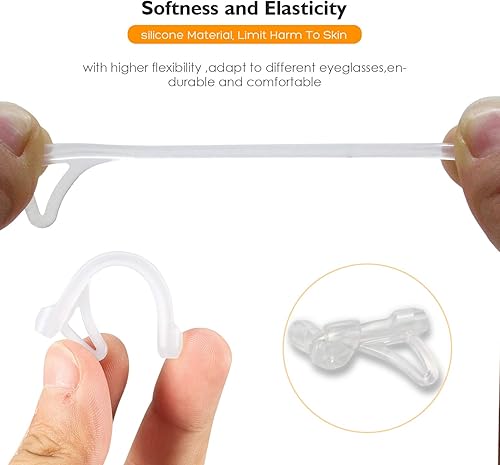 Miniatura 6 de SMARTTOP Cojín para las orejas para gafas, antideslizante, funda de silicona suave, gancho para las orejas, para hombres, mujeres, niños, deportes,