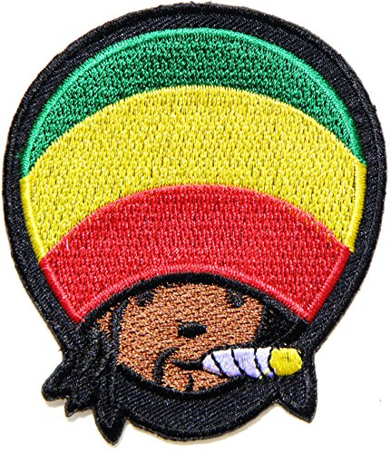 Balloon Hat Smoking Judah Rasta Rastafari Jamaica Africa Reggae Logo Jacket T shirt Patch Sew Iron on Embroidered Badge Sign Costume