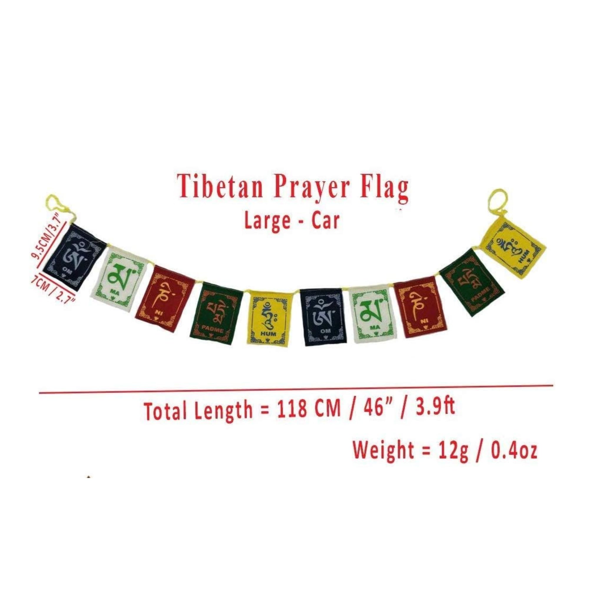 PANCIKAA Tibetan Prayer Flag for Car | Peace Mantra Leh Ladakh Flag | Home Wall Hanging Décor | Buddha Om Mani Padme Hum | Spiritual Decoration for Home, Office, Bike & Travel | 3.9Ft - Multicolor - Image 5 thumbnail
