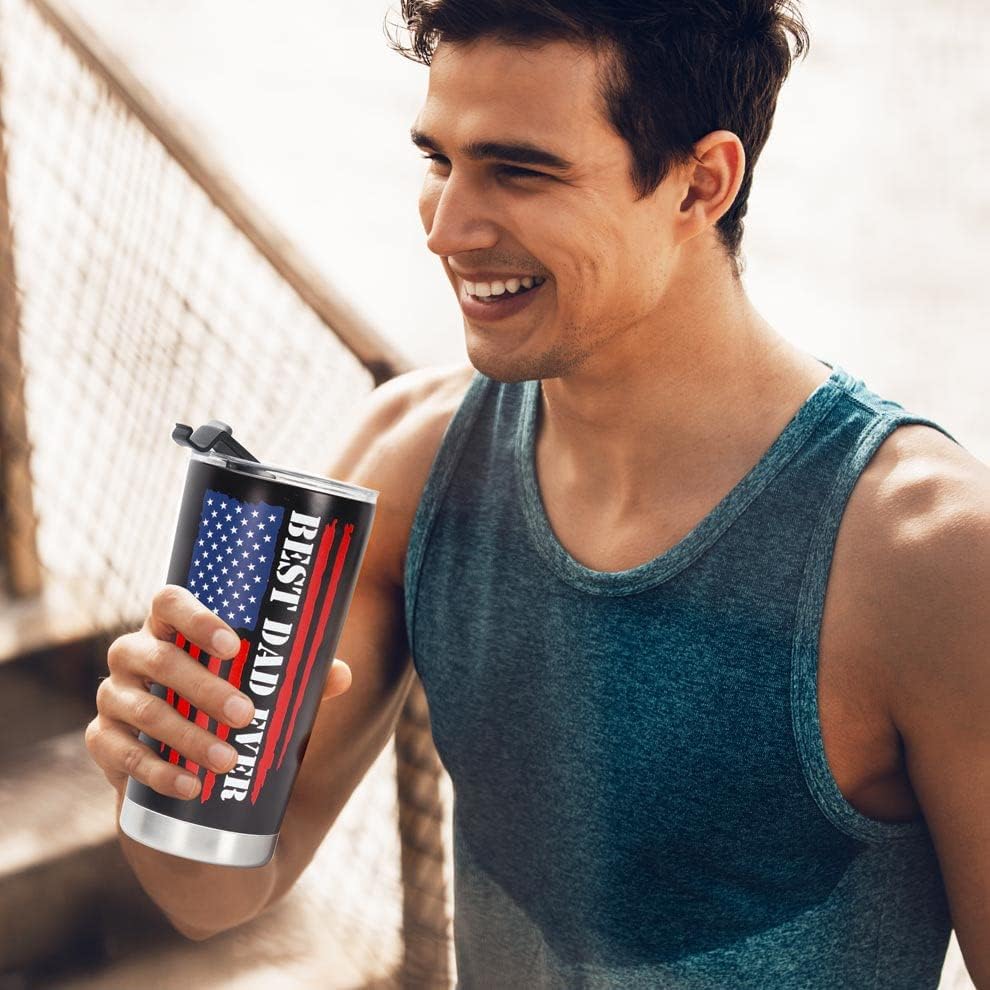 Fathers Day Gift for Dad from Daughter Son Kids - Best Dad Ever Nutrition Facts Tumbler Birthday Gifts, Fathers Day Coffee Tumbler Cup, 20 OZ - Image 6