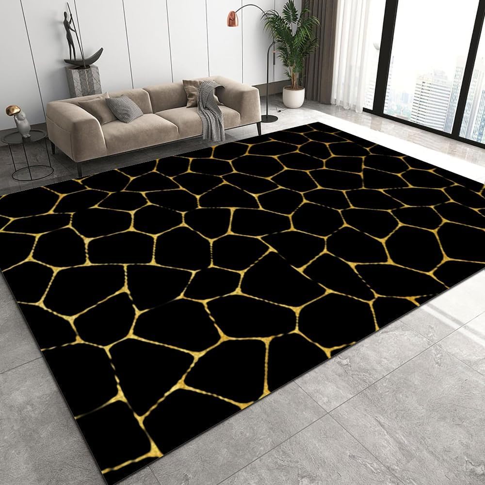 Tapis en fibre de polyester texturée avec motif abstrait effet 3D haute qualité