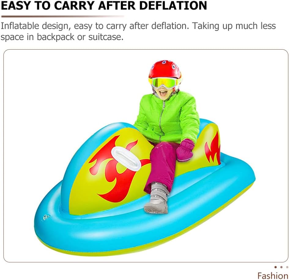 TEHAUX インフレータブルスノーチューブ冬の雪そりとハンドル肥厚雪ライダーインフレータブル雪そり雪草水そりスカイ-ブルー