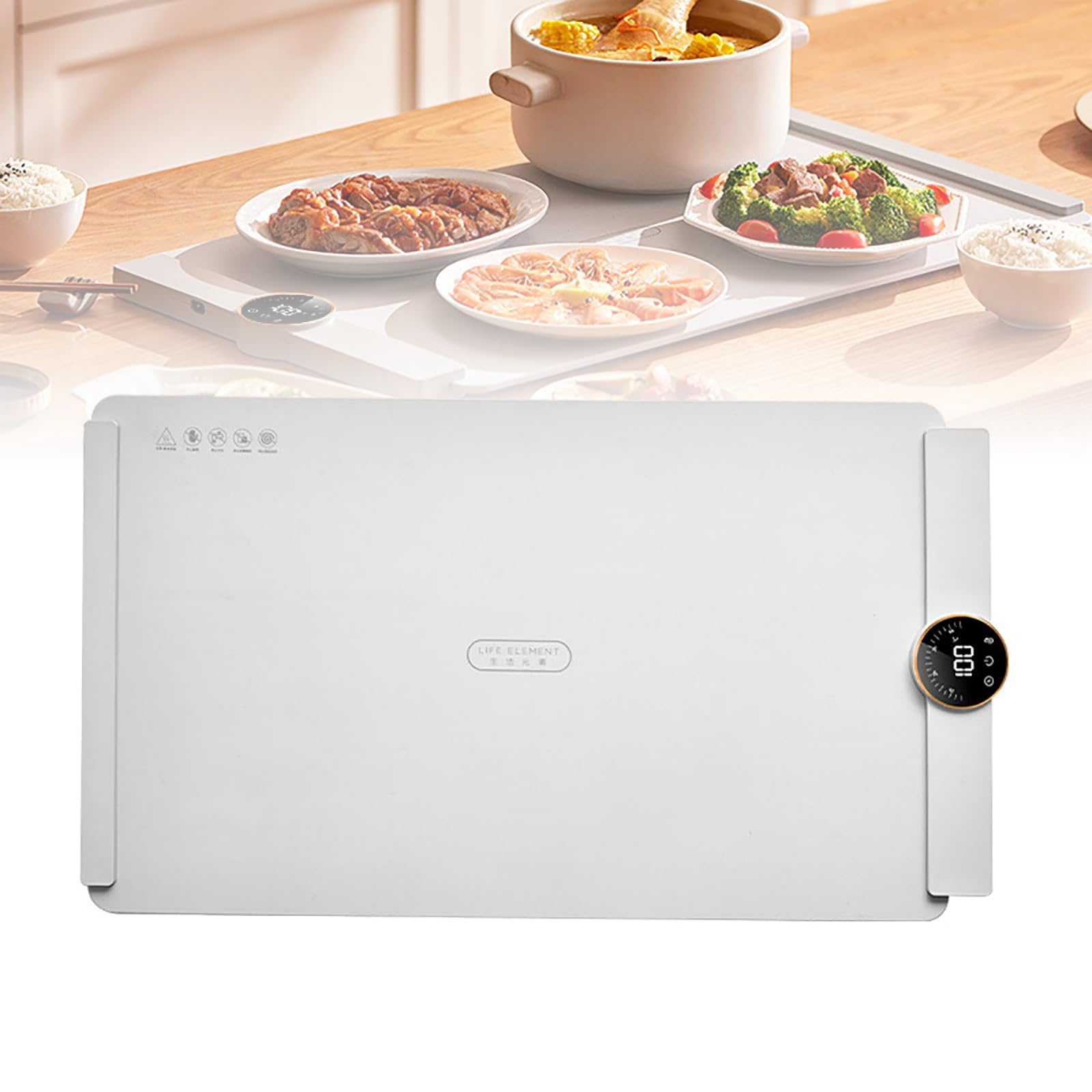 Amazon | 電気温めトレイ、ポータブルシリコン加熱ボード、折りたたみ