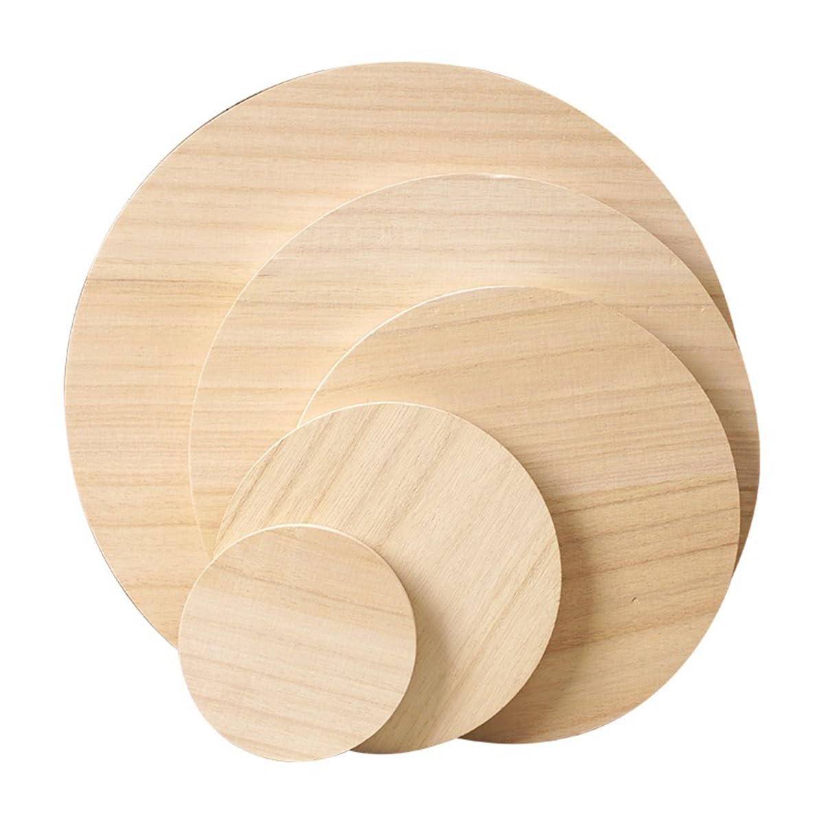 Sottobicchieri in legno, rotondi, dischi in legno naturale, ca. Spessore opzionale per fai da te, centrotavola di Natale, decorazione per bricolage, pittura (5 pezzi x 25 cm x 2 cm)