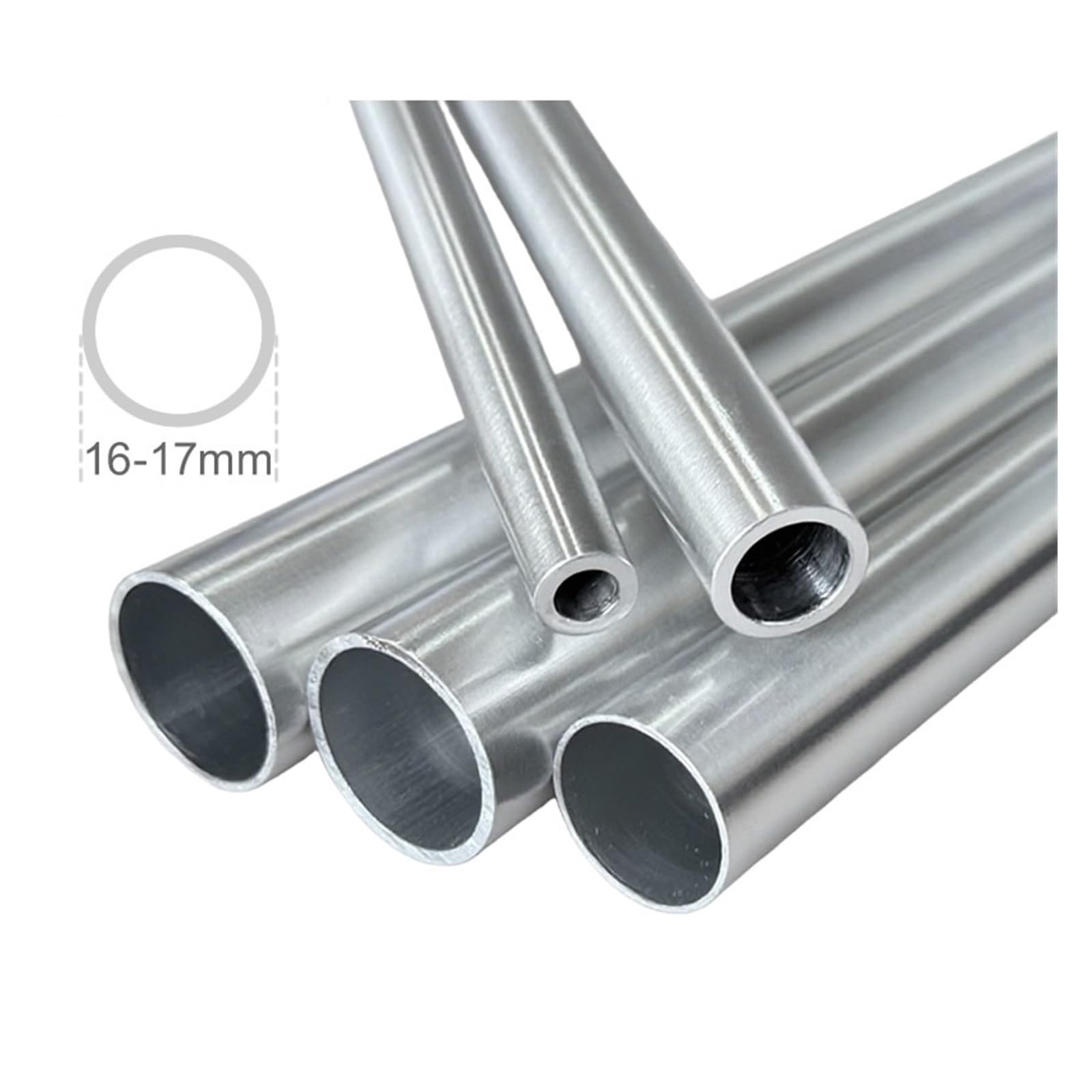 Aluminiumrohr 6063 Hohles Aluminium-Rundrohr, gerades Rohr(17x9x4mm,20cm)