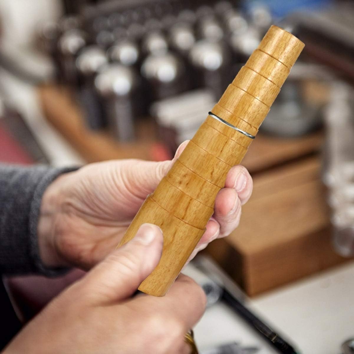 EXCEART Wood Bracelet Mandrel Tool for Jewelry Making and Portable Bangle Shaper for Bracelet Repair and Wire Wrapping Compact Design for Easy Use