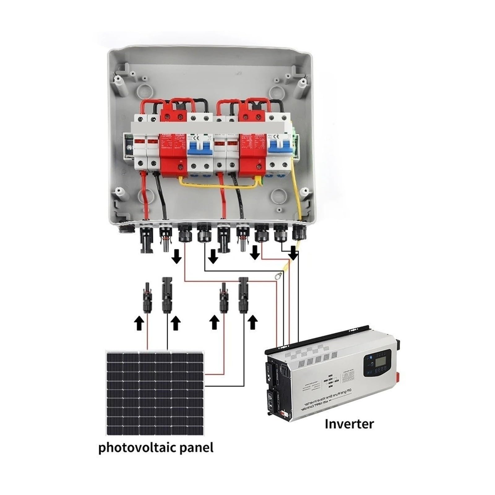 Combiner Box DC 500 V 2 Eingänge 2 Ausgänge Solar-Photovoltaik