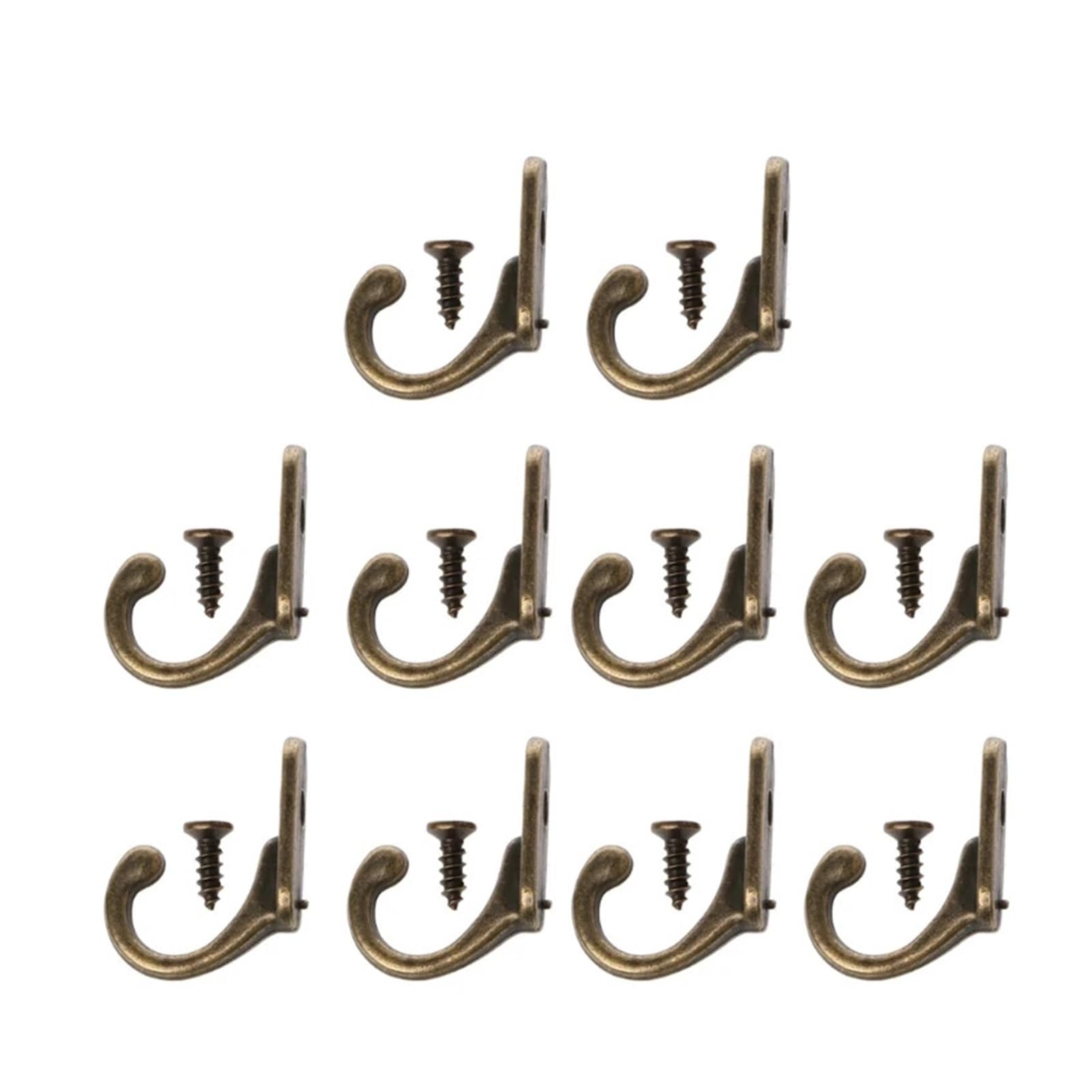 20 Stück Kleiderhaken aus Zinklegierung, Vintage-Bronze-Optik, Mehrzweck-Wandhaken, selbstklebende Türhaken, Lastenhaken, robust, for Bad und Küche