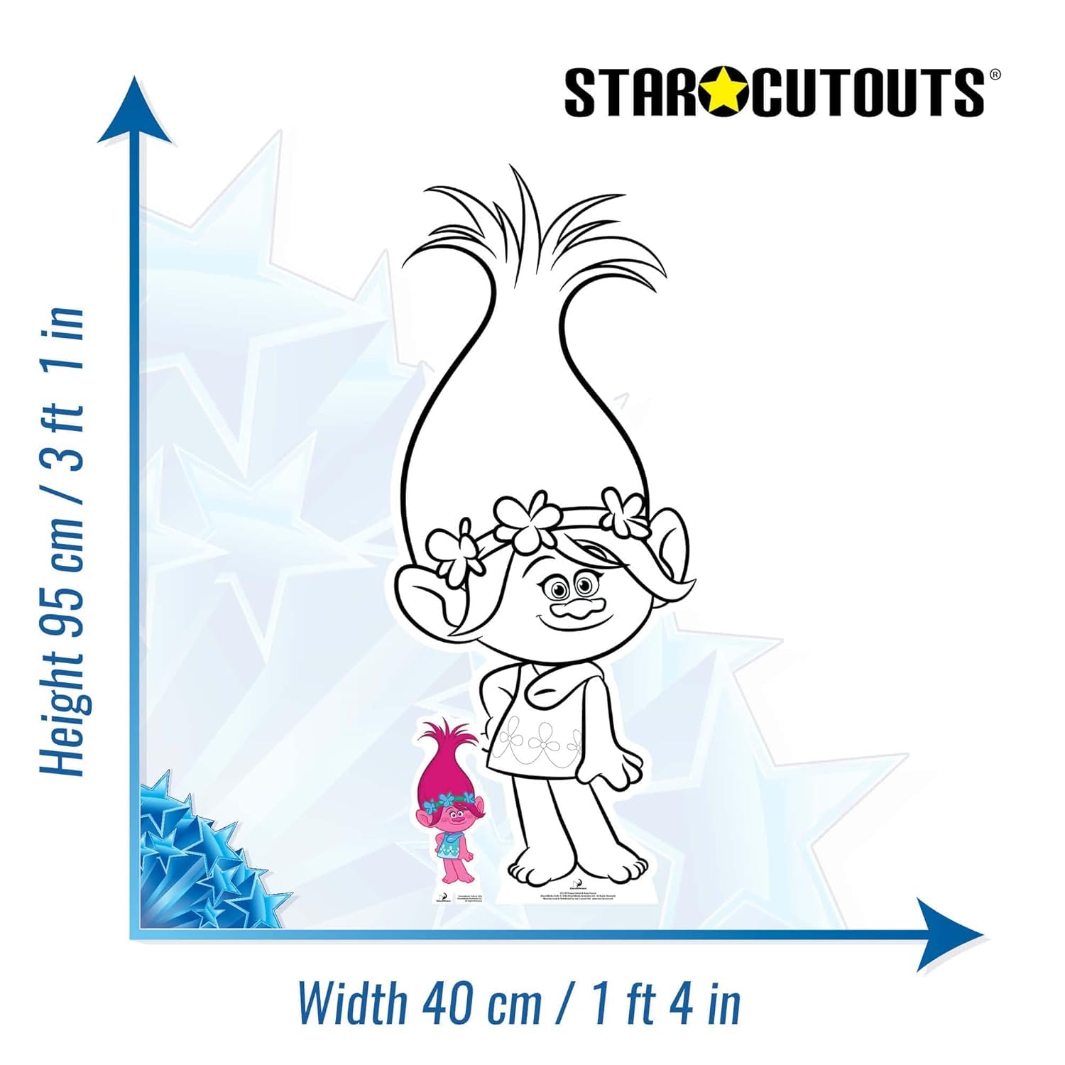 STAR CUTOUTS SCC9 Trolls Party Craft with Poppy Colour and Keep Cut Out with Poppy Mega Mask 95cm Tall