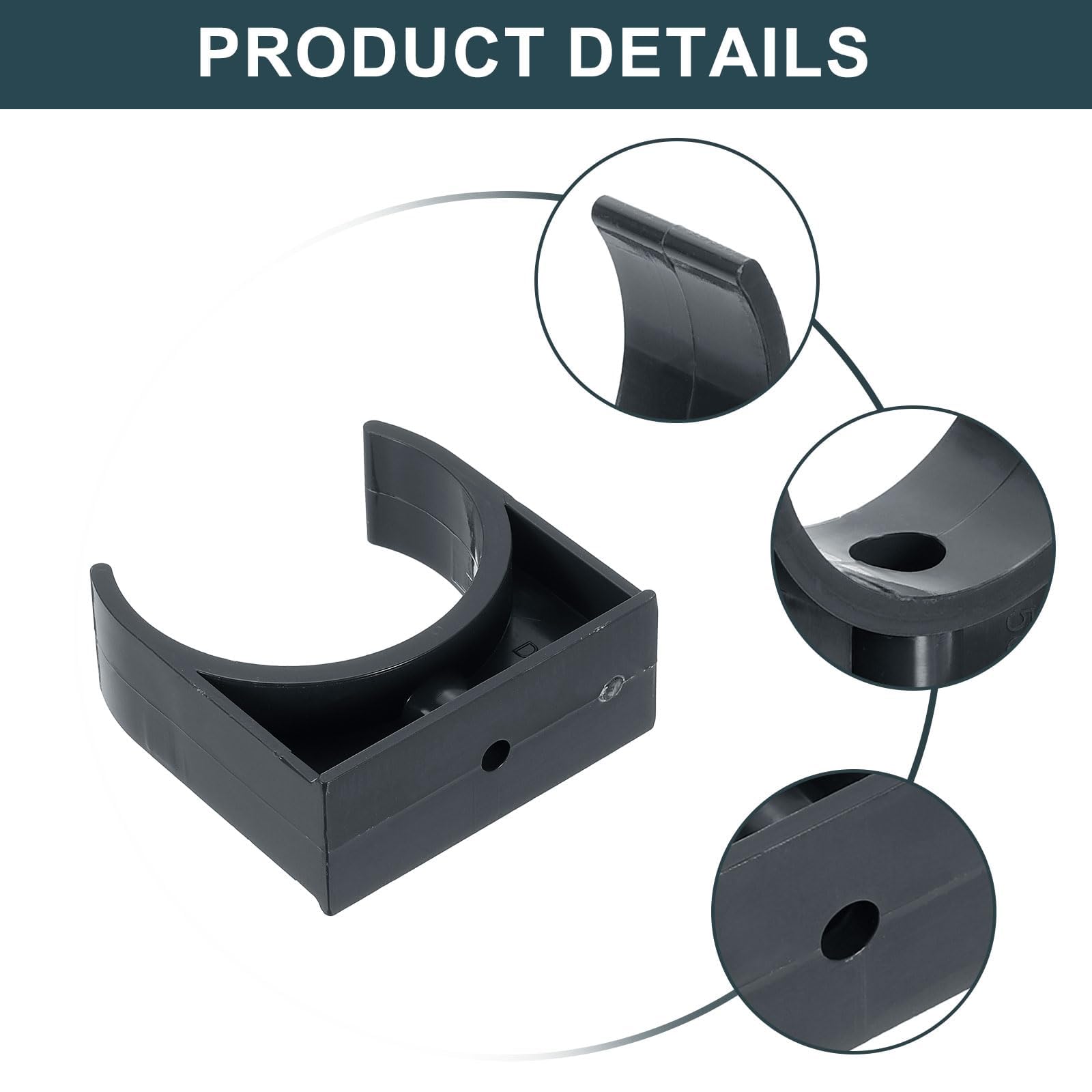 TA-VIGOR 63mm PVC Water Pipe Clamps Clips, 4pcs U-Shaped Tubing Hose Buckles for 63mm OD Tubing - Image 3