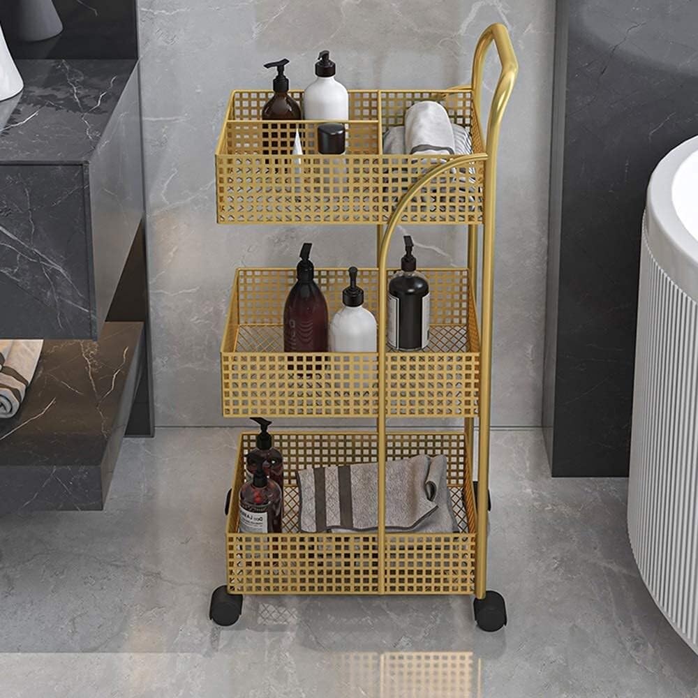 Carrello Portaoggetti Ceayell 3 Ripiani - Metallico Con Ruote