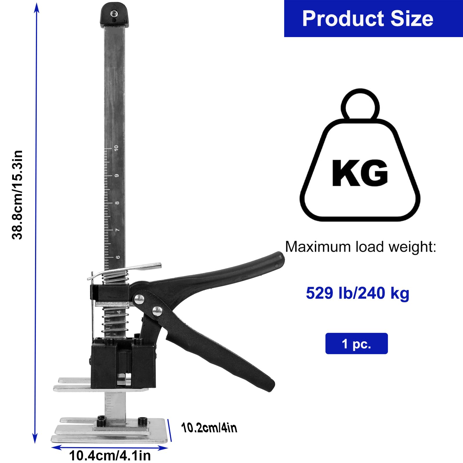Guolich 2 stuks arbeidsbesparende armdeur gebruik plaatlift kasthefboom klemplaatnivelleringssysteem 400 kg/880 lbs voor vloeren, deuren, kastinstallatie Lifter voor gipsplaten, geen schaal