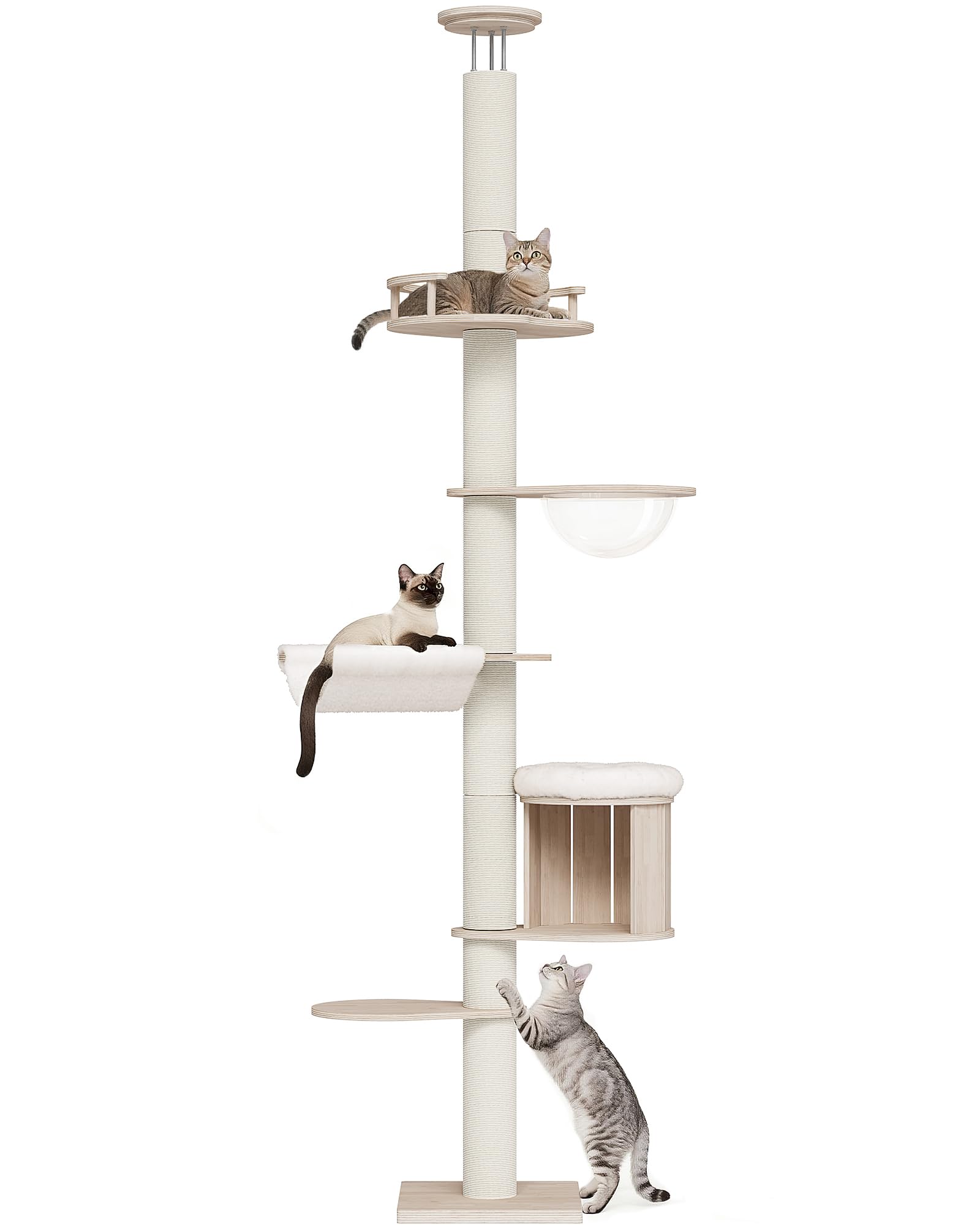 キャットタワー 突っ張り スリム 大型 宇宙船ハンモック(AMT0119)