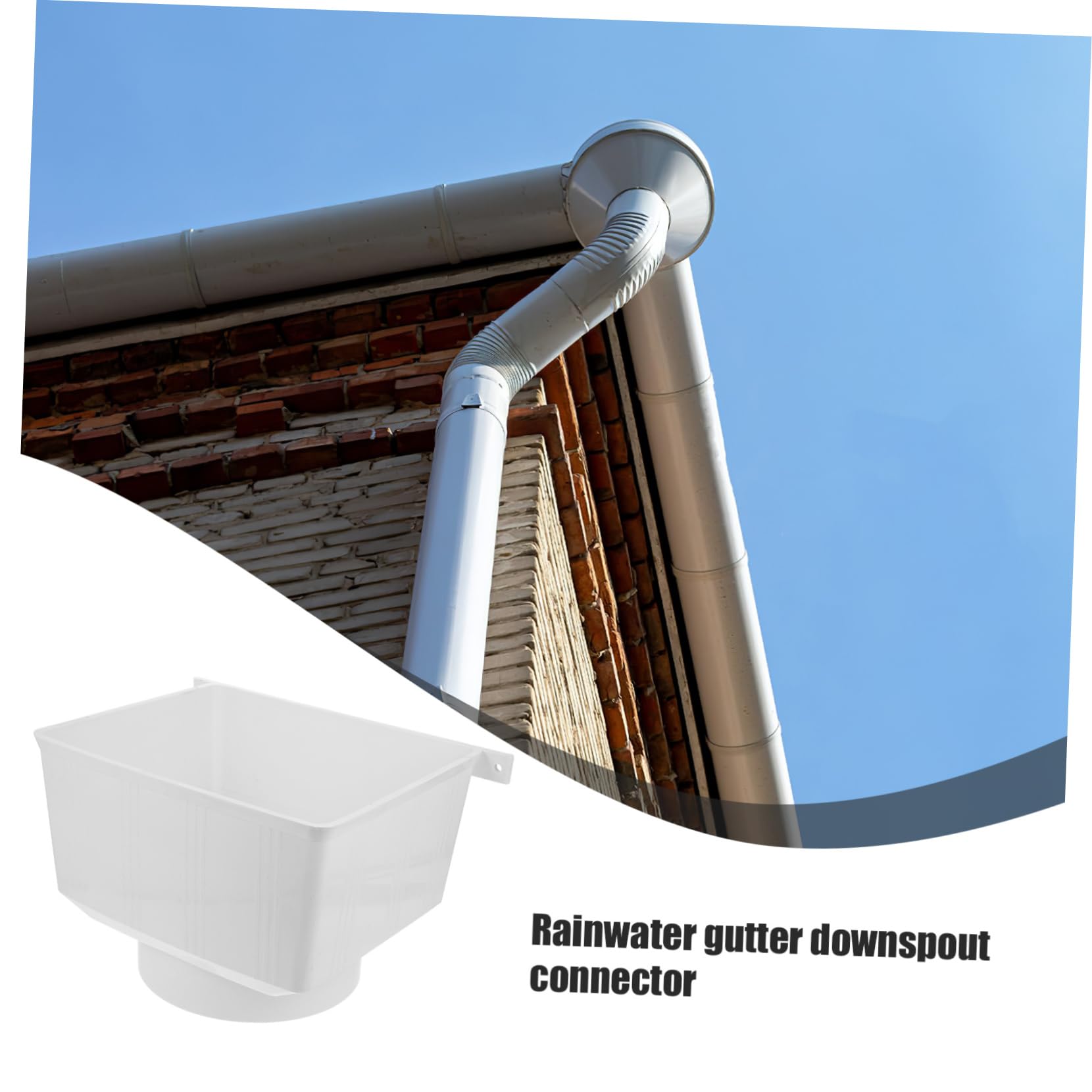Conector de Bajante para Canalón de Agua de Lluvia Pvc Blanco | Adaptador de Drenaje para Bajante, Accesorio de Techo para Canalón y Desagüe, Fácil de Usar