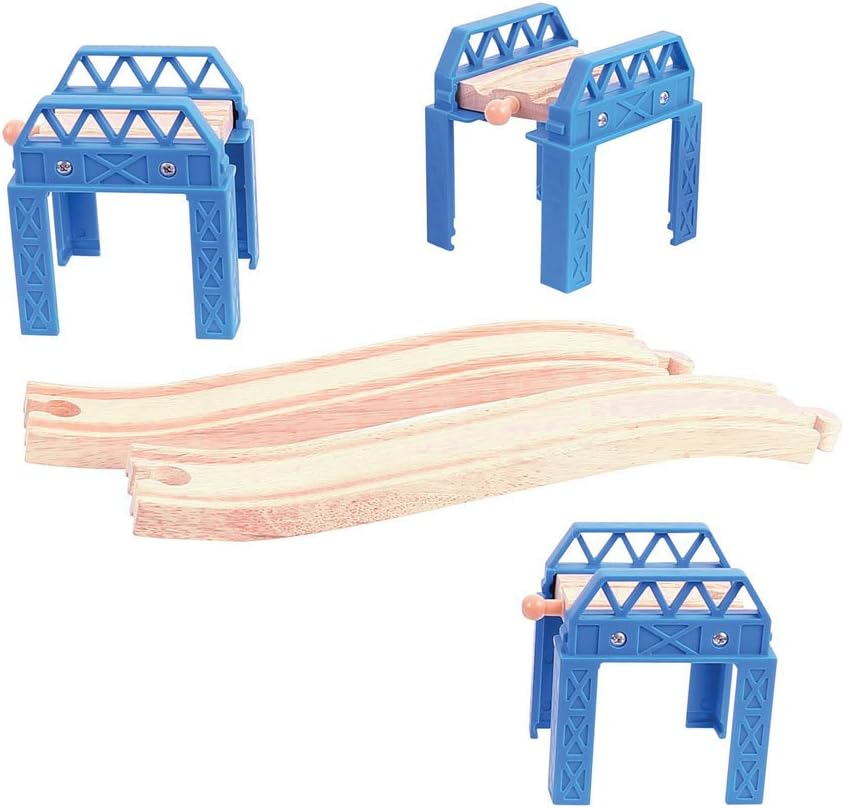 Bigjigs Rail Construction Support Wooden Track Set - Unique Construction Toys, Compatible with Bigjigs Train Sets & Most Wooden Rail Brands, Quality Bigjigs Train Accessories