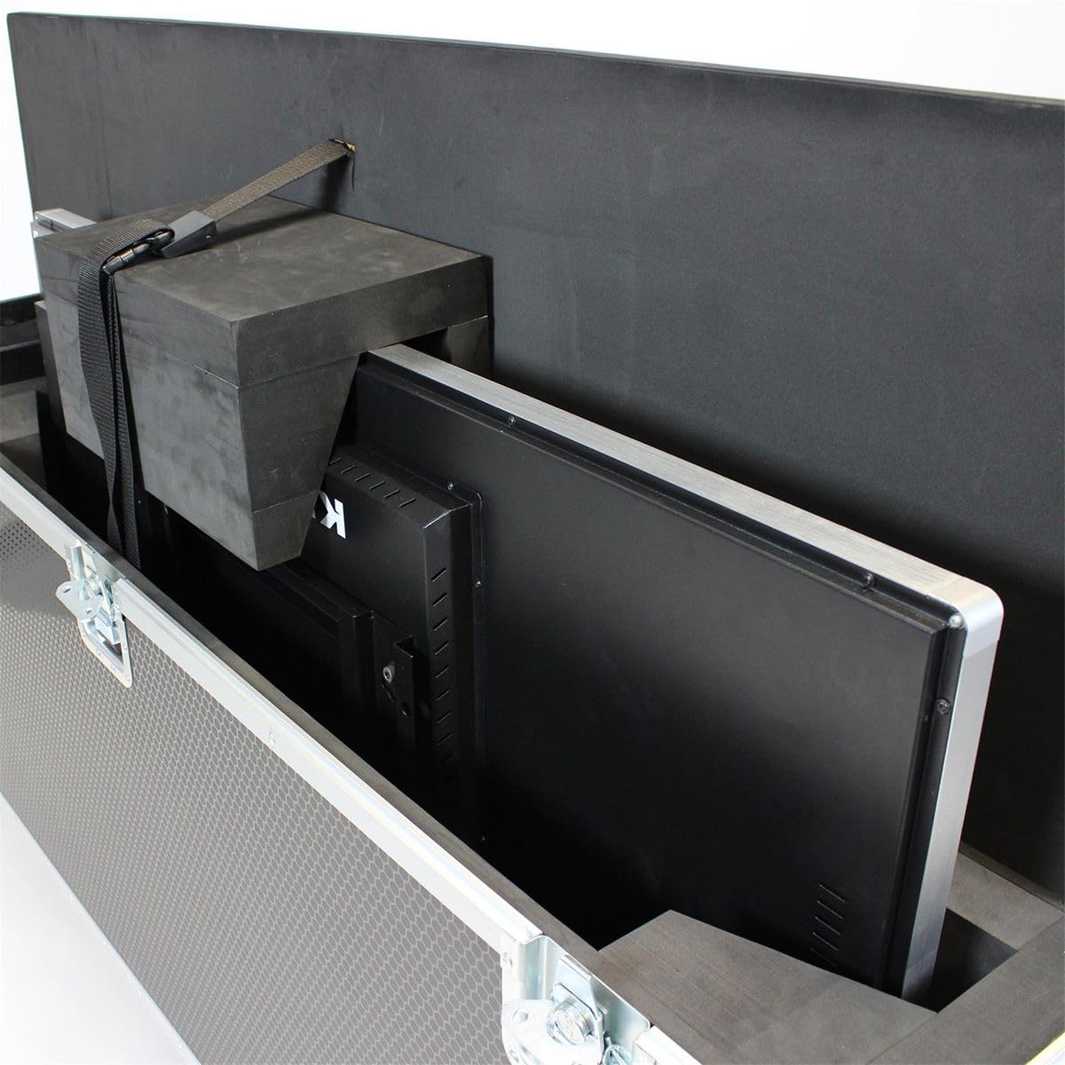 KIMEX Flight Case pour deux écrans TV 65"-75" sur roulettes