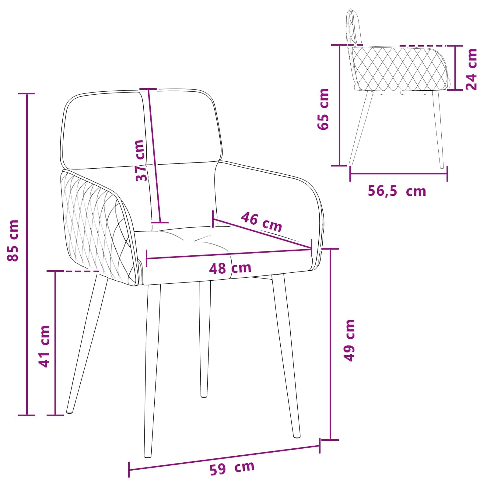 Juego de 4 sillas de comedor tapizadas con reposabrazos, color gris