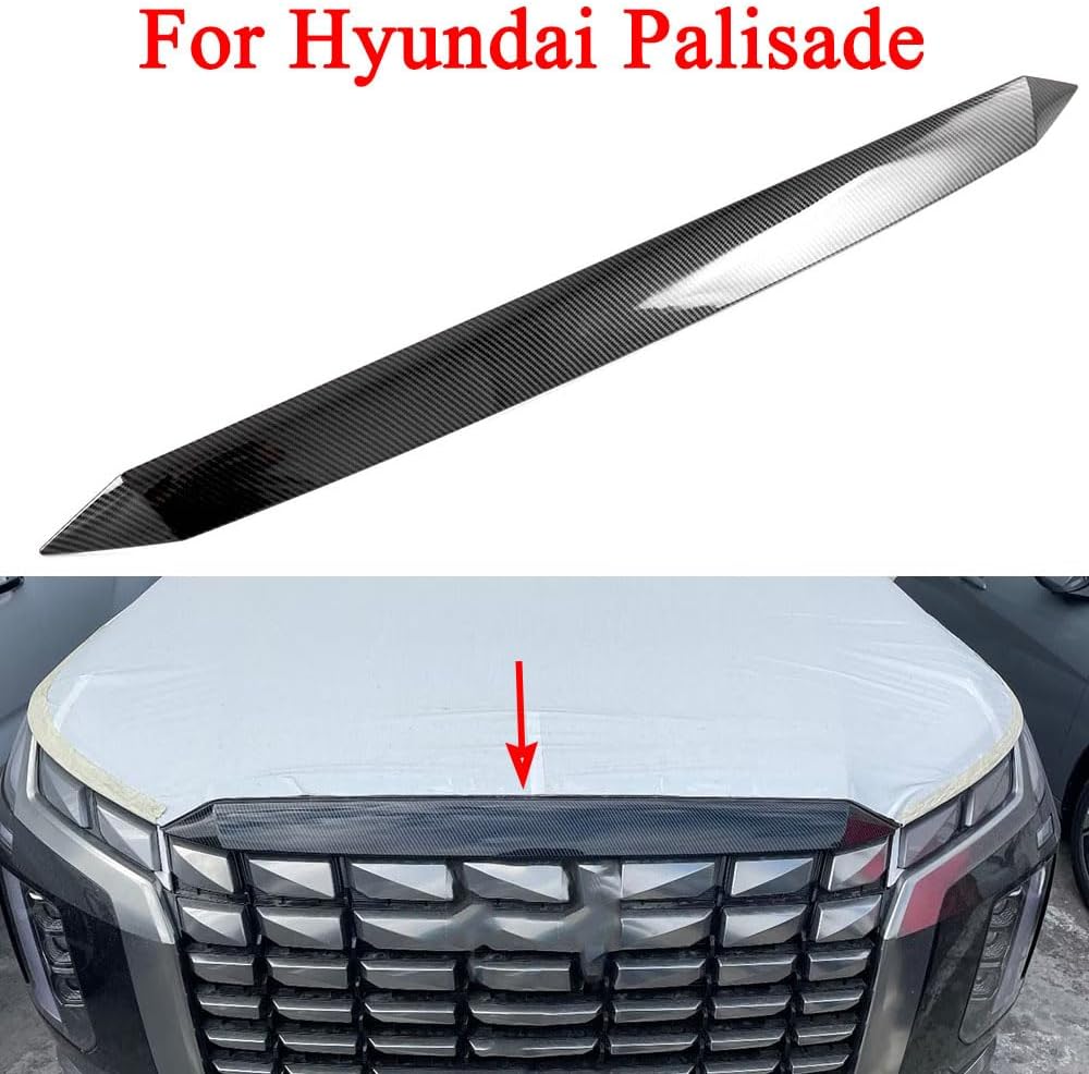 Hood Grill Cover Front Machine Bonnet Mold Trim for Hyundai Palisade 2023 2024 2025 Front Bumper Grille Garnish Hood Molding