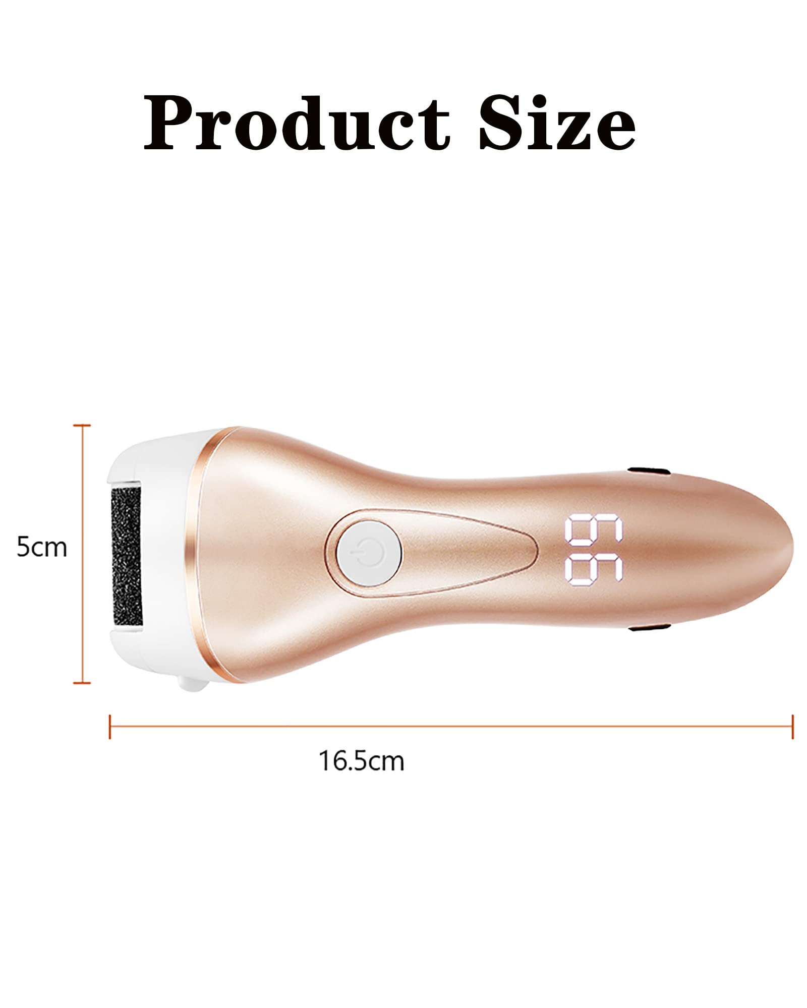 Pantalla Digital LED Lima eléctrica para pies Removedor de Piel Dura Herramientas de pedicura 3 Cabezales de Rodillos y 3 velocidades para Talones agrietados y Piel Muerta, Negro (Gris)