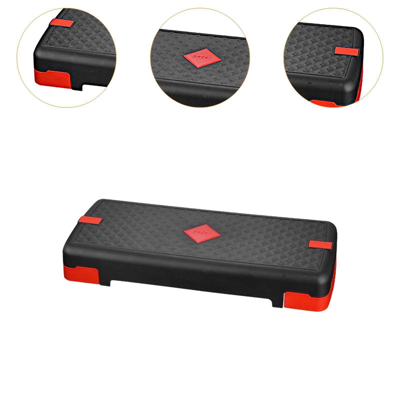 RNXRZANK Aerobic Step Platform for Fitness Training Adjustable Workout Equipment with Nonslip Surface, Black red M