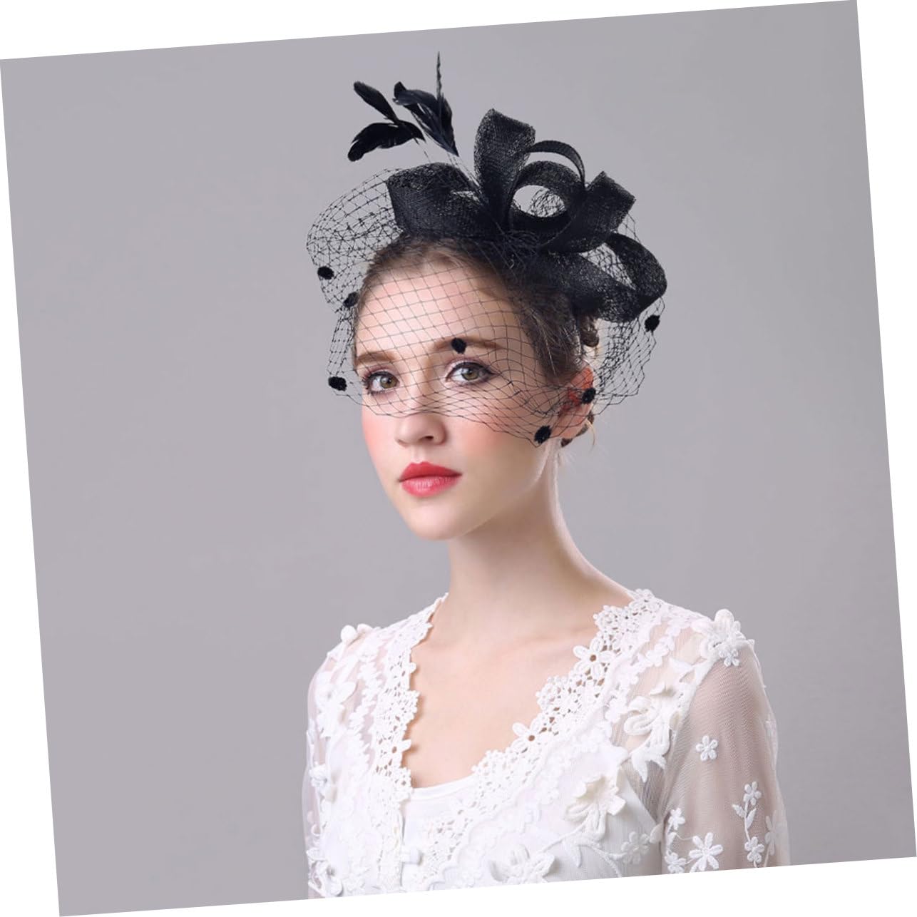 LIFKOME Fiocco Fatto A Mano Filati di Lino Cappello A Cilindro retrò Banchetto Cappello di Lino Maglia Copricapo Forniture Accessorio dei per Le Donne Copricapo per Le