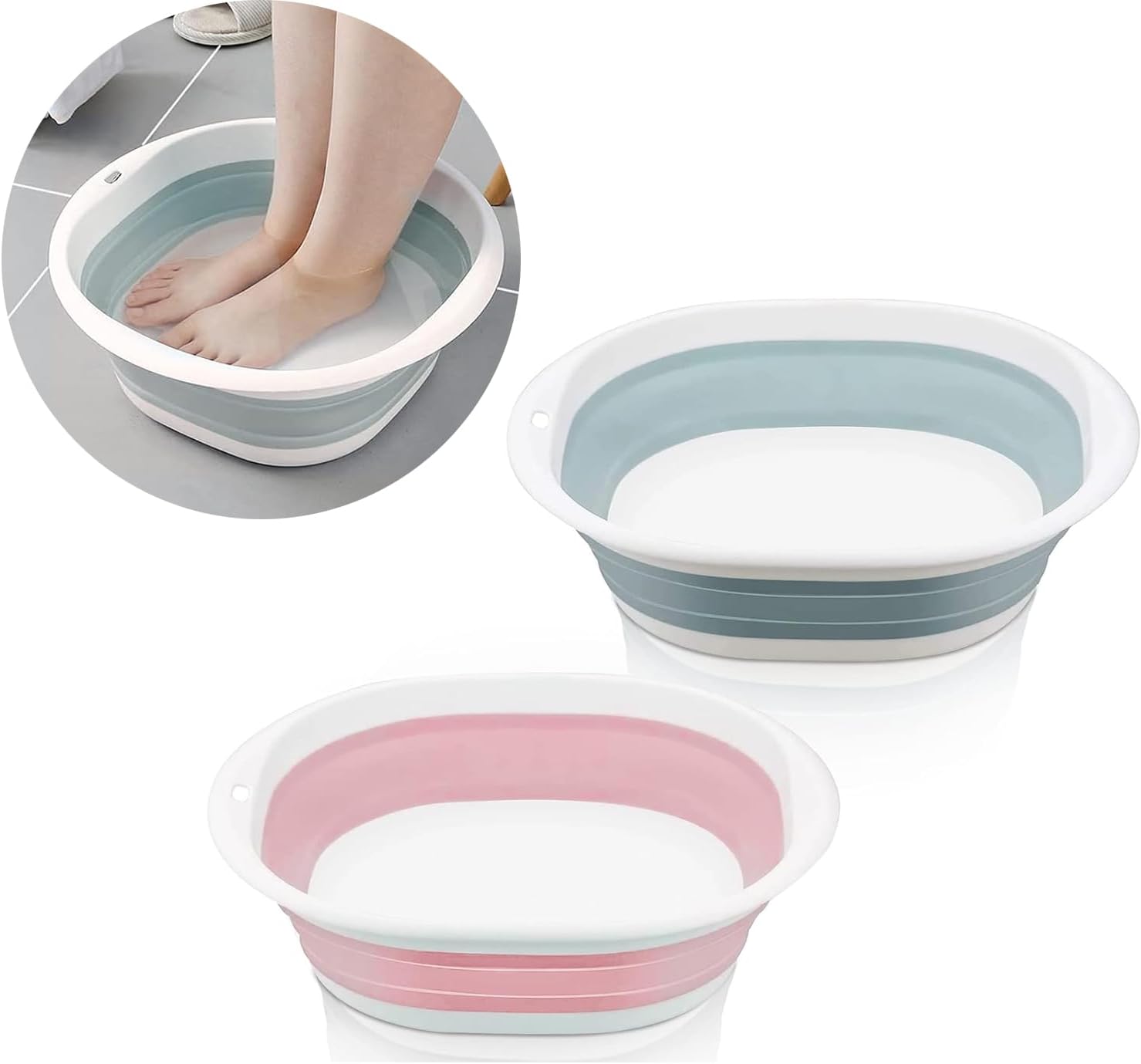 Bbborvox 2PCS Collapsible Washing up Bowl Collapsible Bowl Camping Bowl