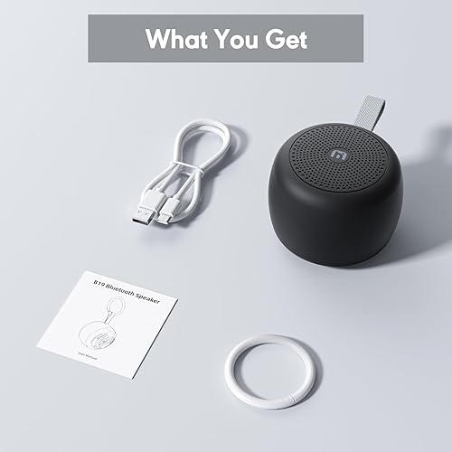 Miniatura 9 de Altavoz Bluetooth portátil, ultra compacto con Bluetooth 5.4 y ranura para tarjeta TF  Tiempo de reproducción de 10 horas, estéreo TWS, llamadas