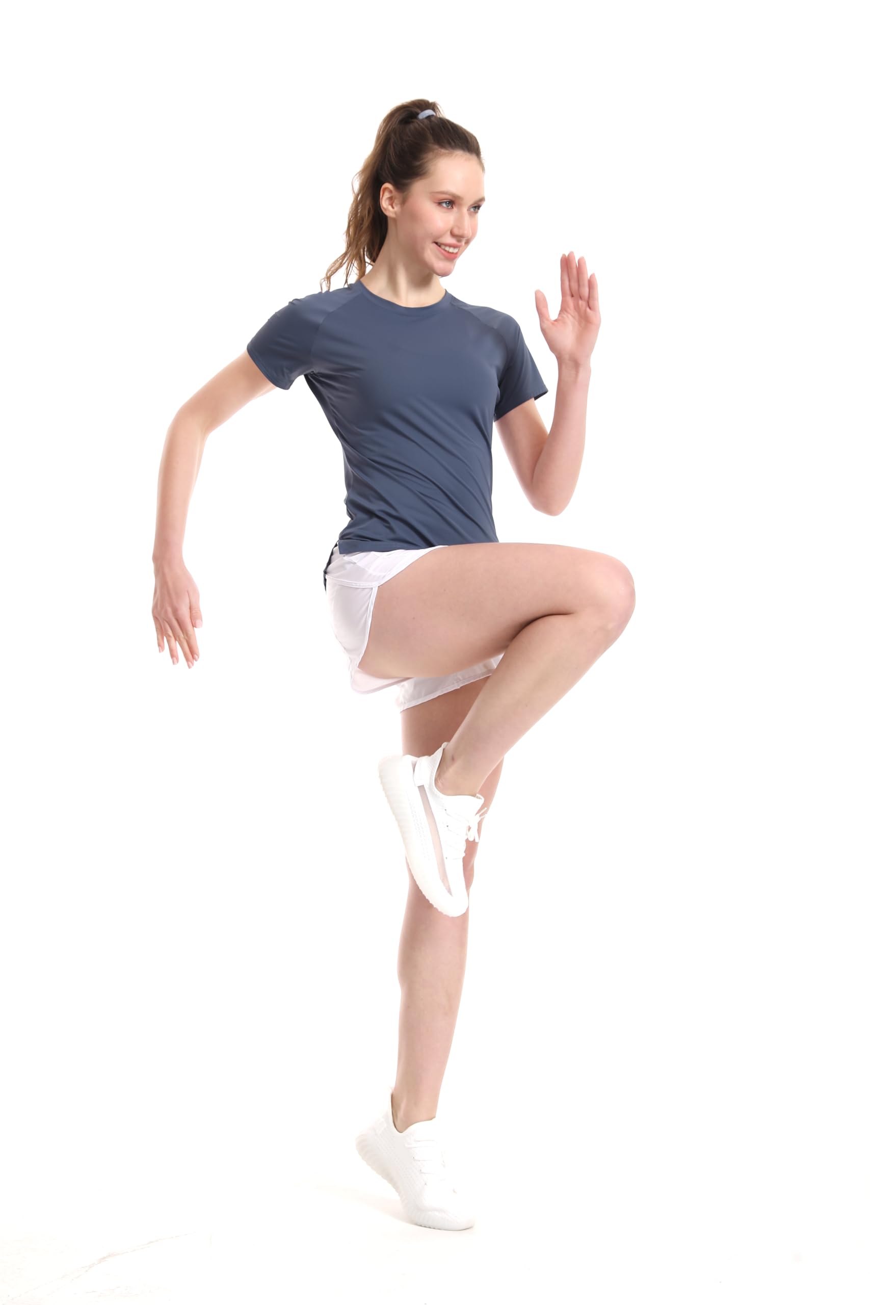 Wulibike Pack de 3 o 5 camisetas deportivas para mujer, manga corta, transpirable, secado rápido, UPF50+, fitness, entrenamiento, correr, senderismo, yoga, actividades al aire libre