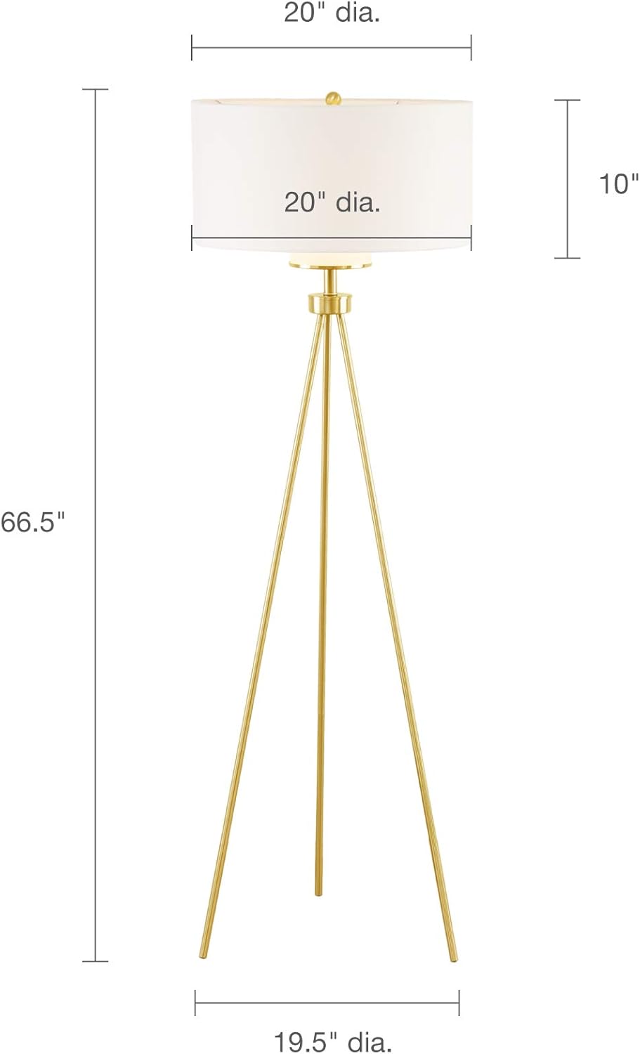 Elegant Silver Tripod Floor Lamp with Glass Shade