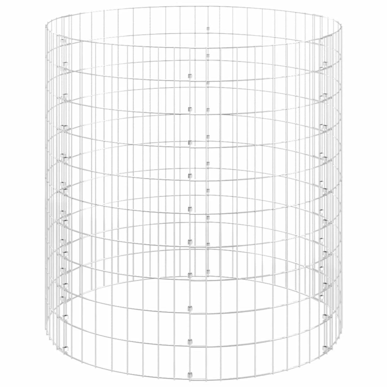 ZHOUMIN Gabionen-Hochbeet, Kräuterspirale, Hochbeet Im Garten, Pflanzkübel, Pflanzsteine, Rund Verzinkter Stahl Ø100x100 cm