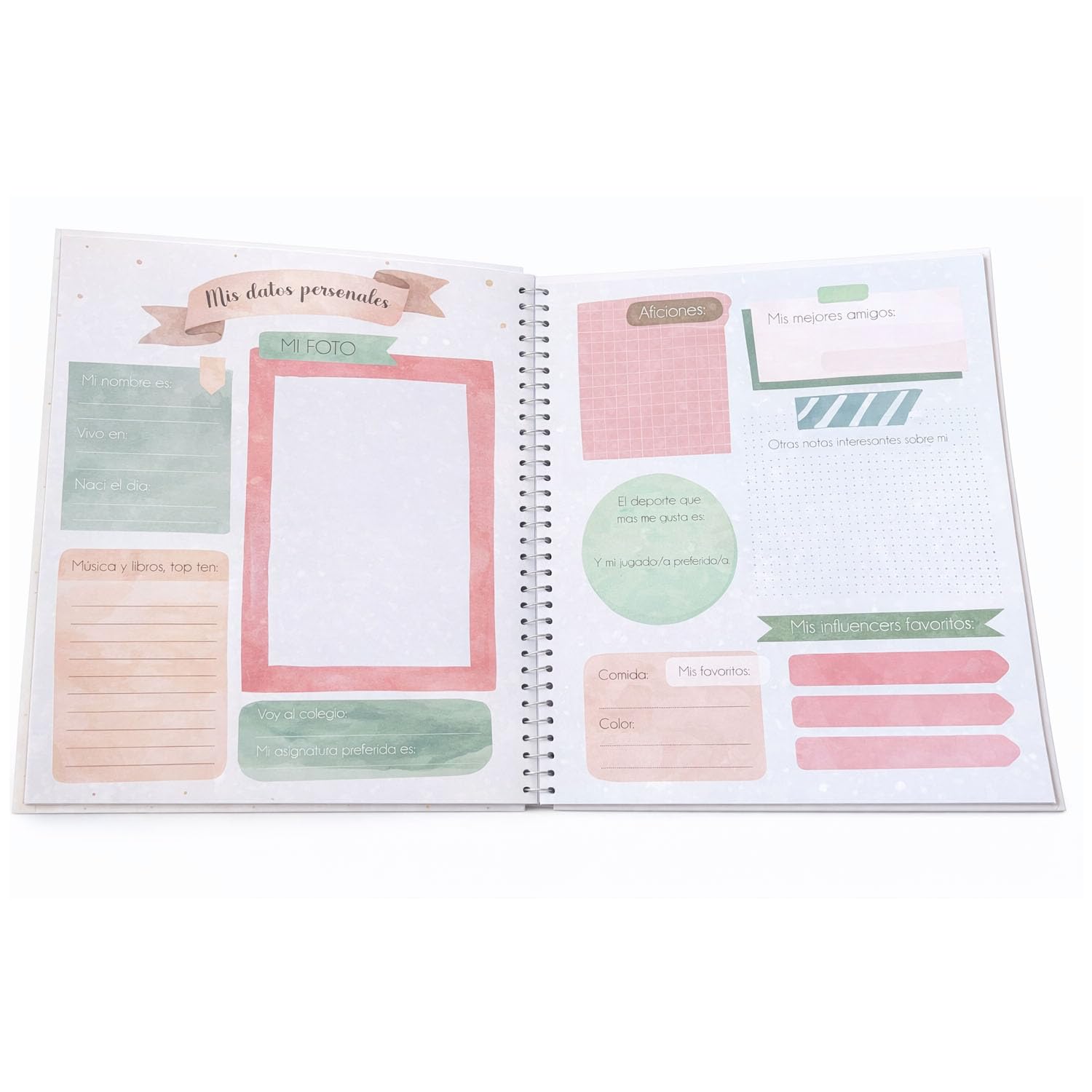 Libro de comunión para firmas y fotos, personalizado con placa grabada con nombre y fecha (Verde agua) - 5