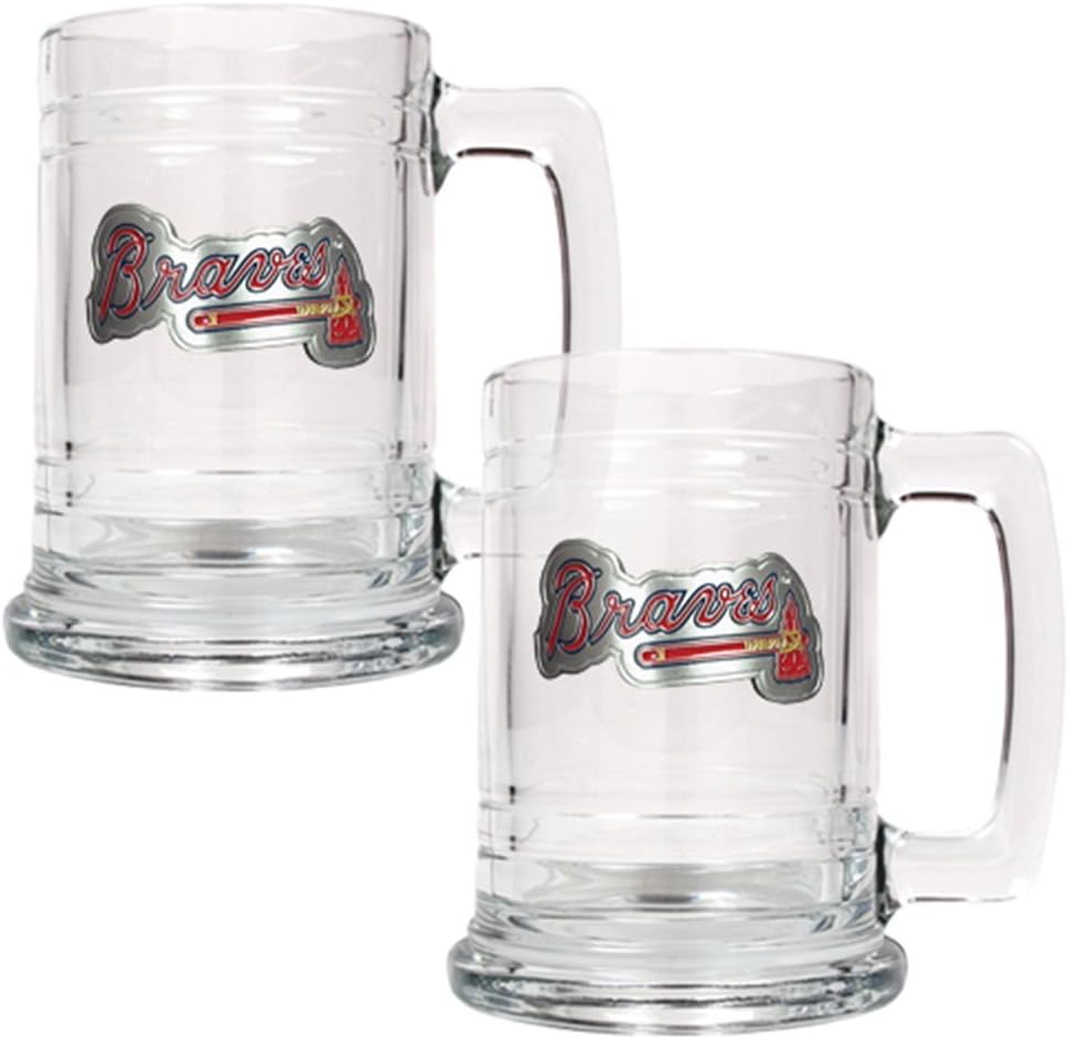 Great American Products MLB Two Piece 15-Ounce Glass Tankard Set- Primary Logo