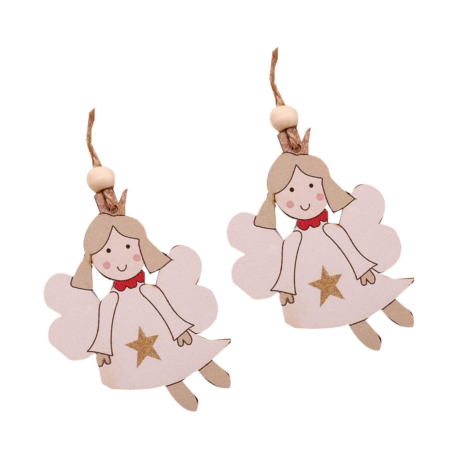 Kalttoy Wooden Santa Snowman Girl Decorations Handcrafted Christmas Ornaments for Home & Display Wooden Santa Ornament