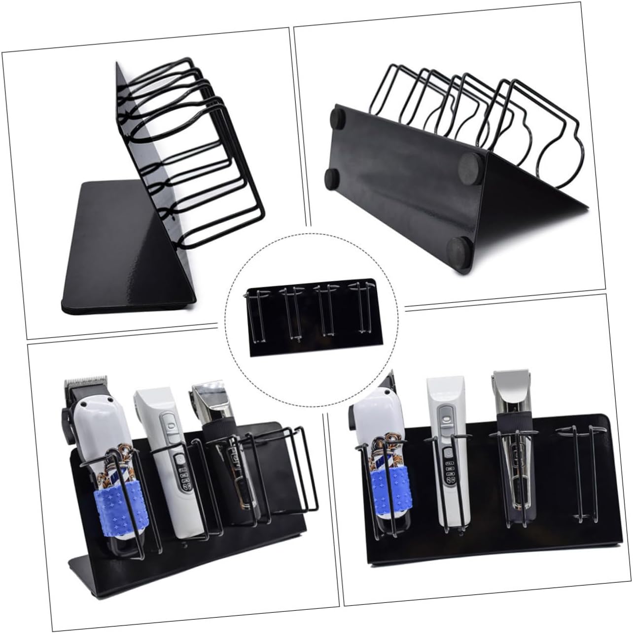 Baluue Stainless Steel Hair Clipper Rack Electric Shaver Stand for Salon Tools Durable Holder for Hair Dryer Trimmer Space-Saving Organizer with Drainage Design