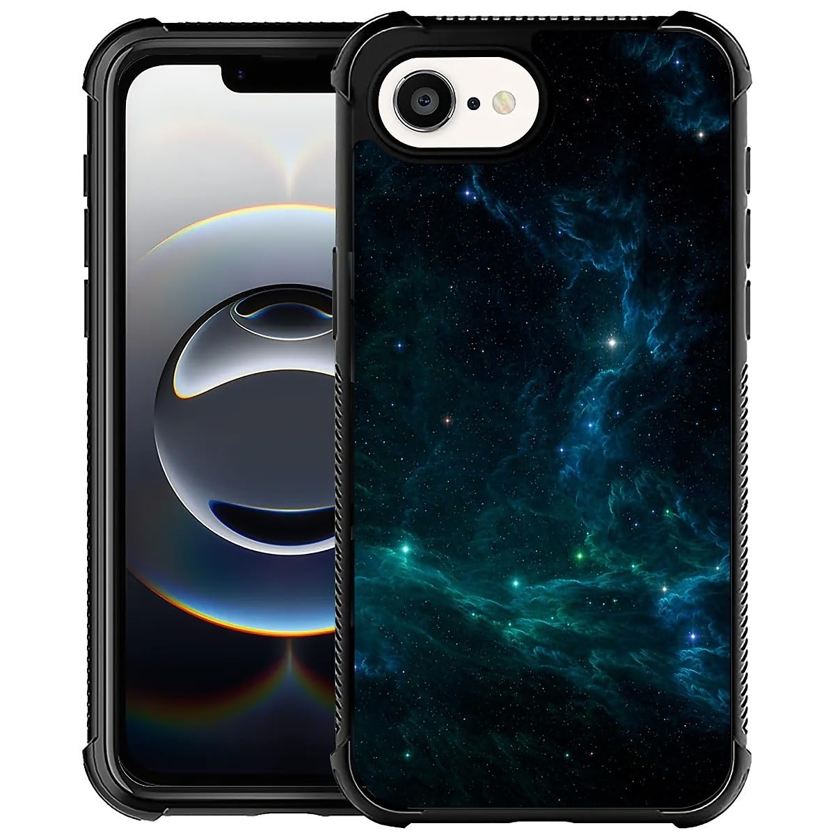 CARLOCA Compatible with iPhone 16e Case, Design for Girl Shockproof Anti-Scratch Hard PC Back Case Fashion Pattern Amazing Nebula Space Light