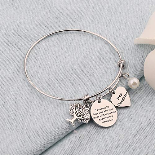 bobauna Stepdaughter Bracelet I Promise To Love Your Dad/Mom With My Whole Heart Wedding Bridal Gift For Daughter in Law From Stepmom Stepdad2
