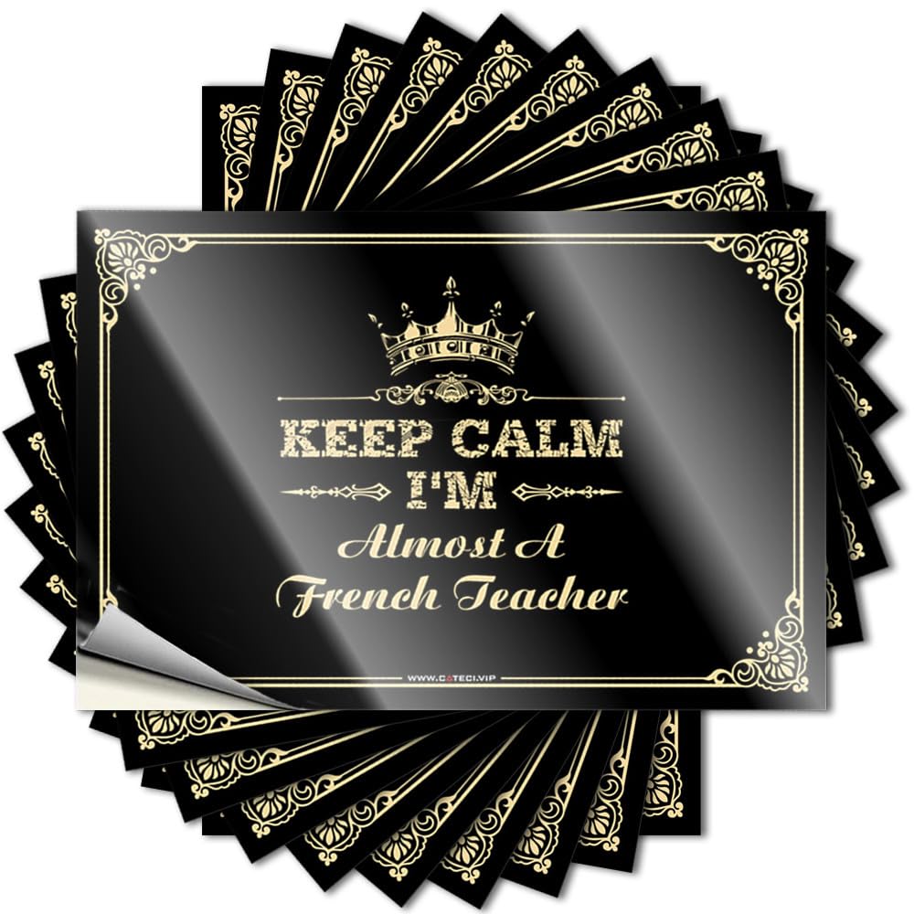 Keep Calm I'm Almost A French Teacher Bumper Funny Bedroom Decor | Summer Helmet Removable Decal Pack(8X12CM)