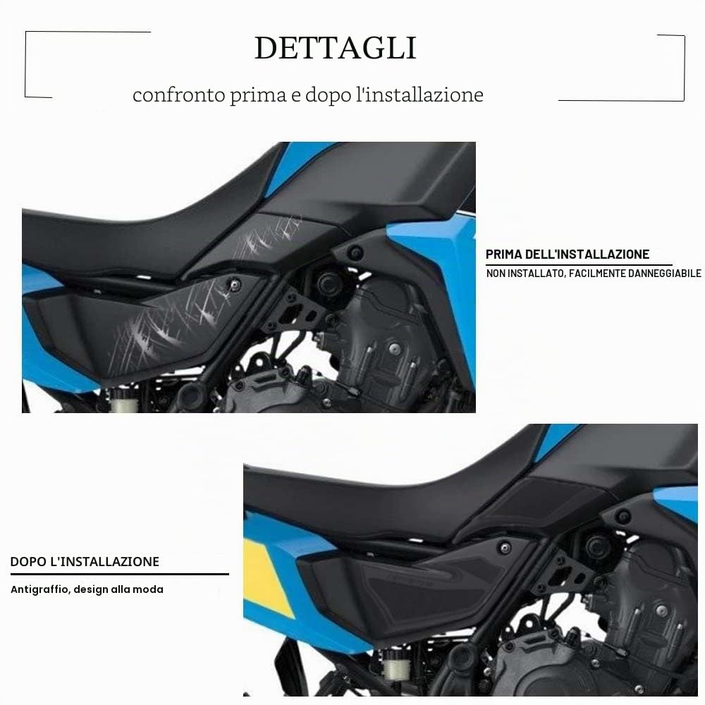Accessori per moto Protezione laterale antiscivolo impermeabile per serbatoio Adesivo in gomma 3CM per Tenere 700 Rally 2025 Tenere 700