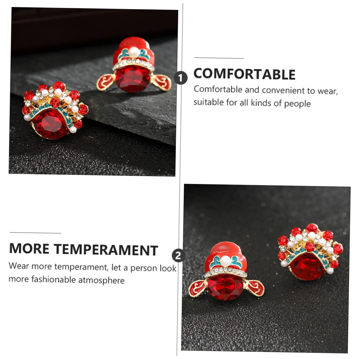 Women's Jewelry Elegantes y delicados 2 Piezas Broches de Maquillaje de ópera China Broche de Camisa de para Mujeres decoración de alfiler de Solapa versátil Flower Brooch