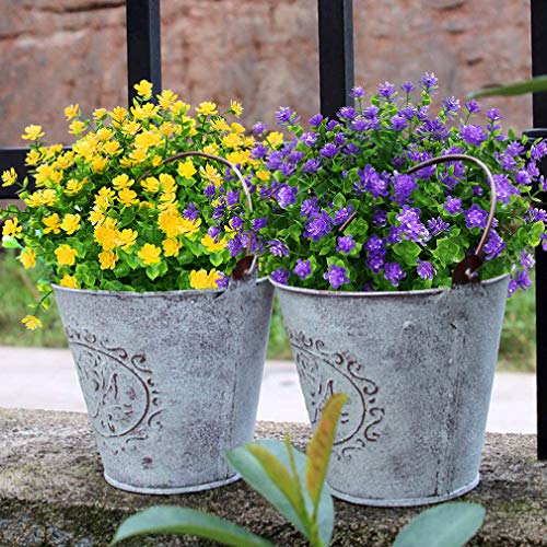 Artbloom 24 Bundles Outdoor Artificial Flowers Uv Resistant Fake Boxwood Plants, Faux Greenery For Indoor Outside Hanging Plants Garden Porch Window Box Home Wedding Farmhouse Décor (Purple) #TOP1