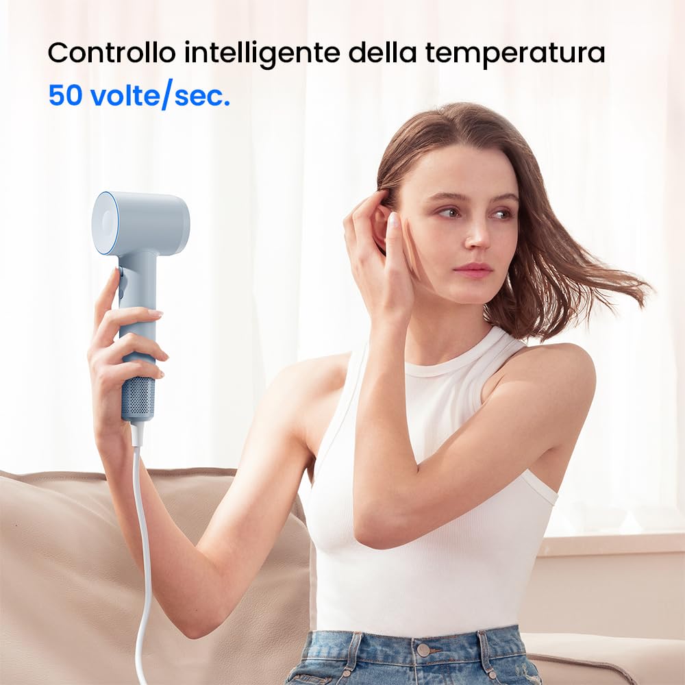 Laifen SE Special – Asciugacapelli veloce e silenzioso con tecnologia agli ioni – Con accessori per lo styling – Blu