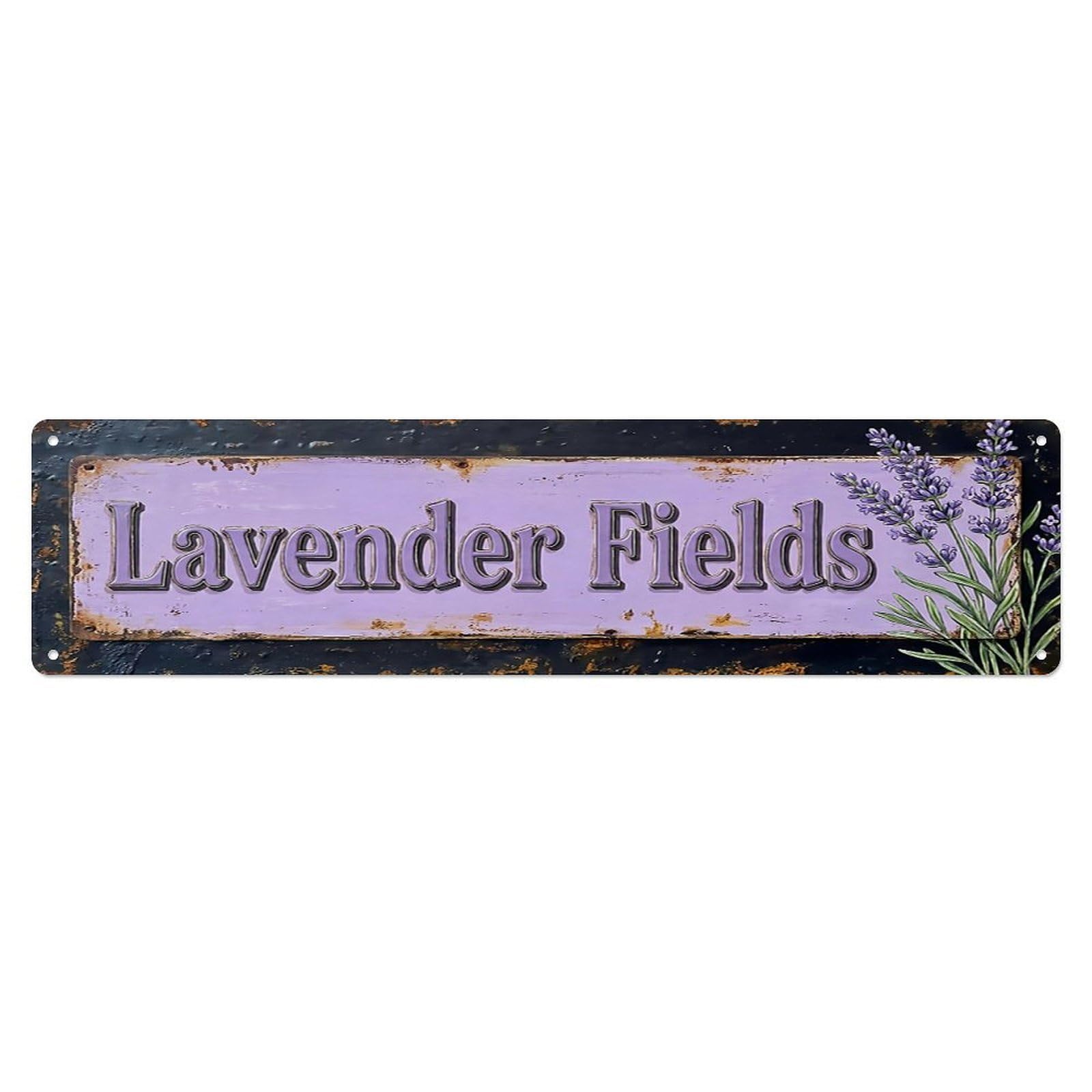 Vintage Lavender Fields Aromatic Farmhouse Metal Tin Sign