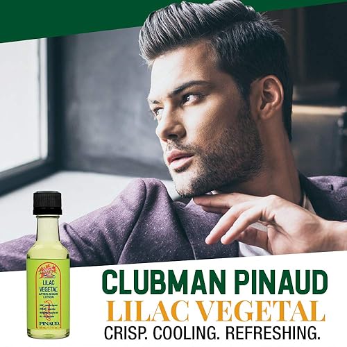 Miniatura 2 de Clubman Lilac Vegetal Loción para después del afeitado, enfría instantáneamente, tonifica, refresca la piel después del afeitado, 1.7 onzas líquidas