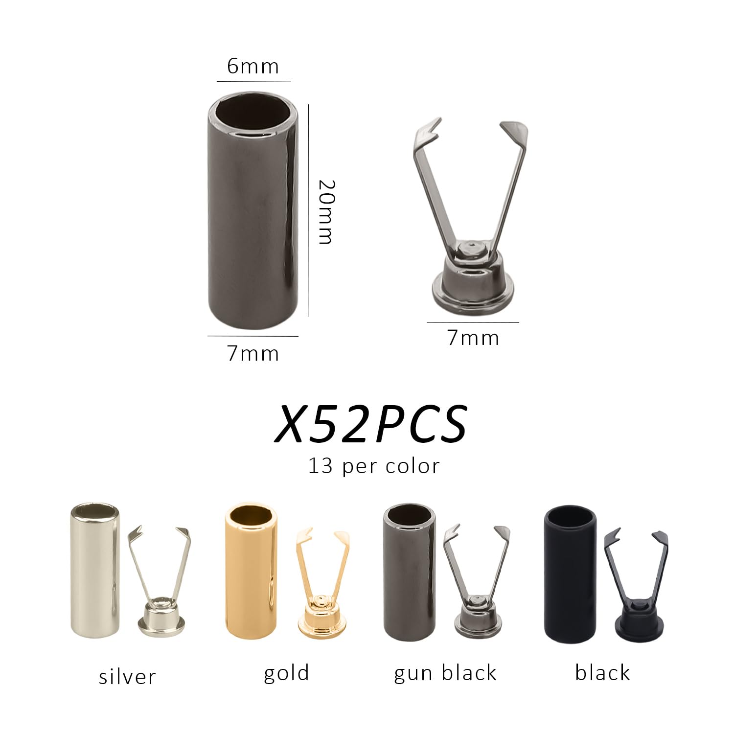 USHXVG 52 PCS Hoodie Rope Buckle, Wire Ends, Hole Rope End Terminals, Garment Rope, Lanyard Accessories, Rope End Caps - Image 2