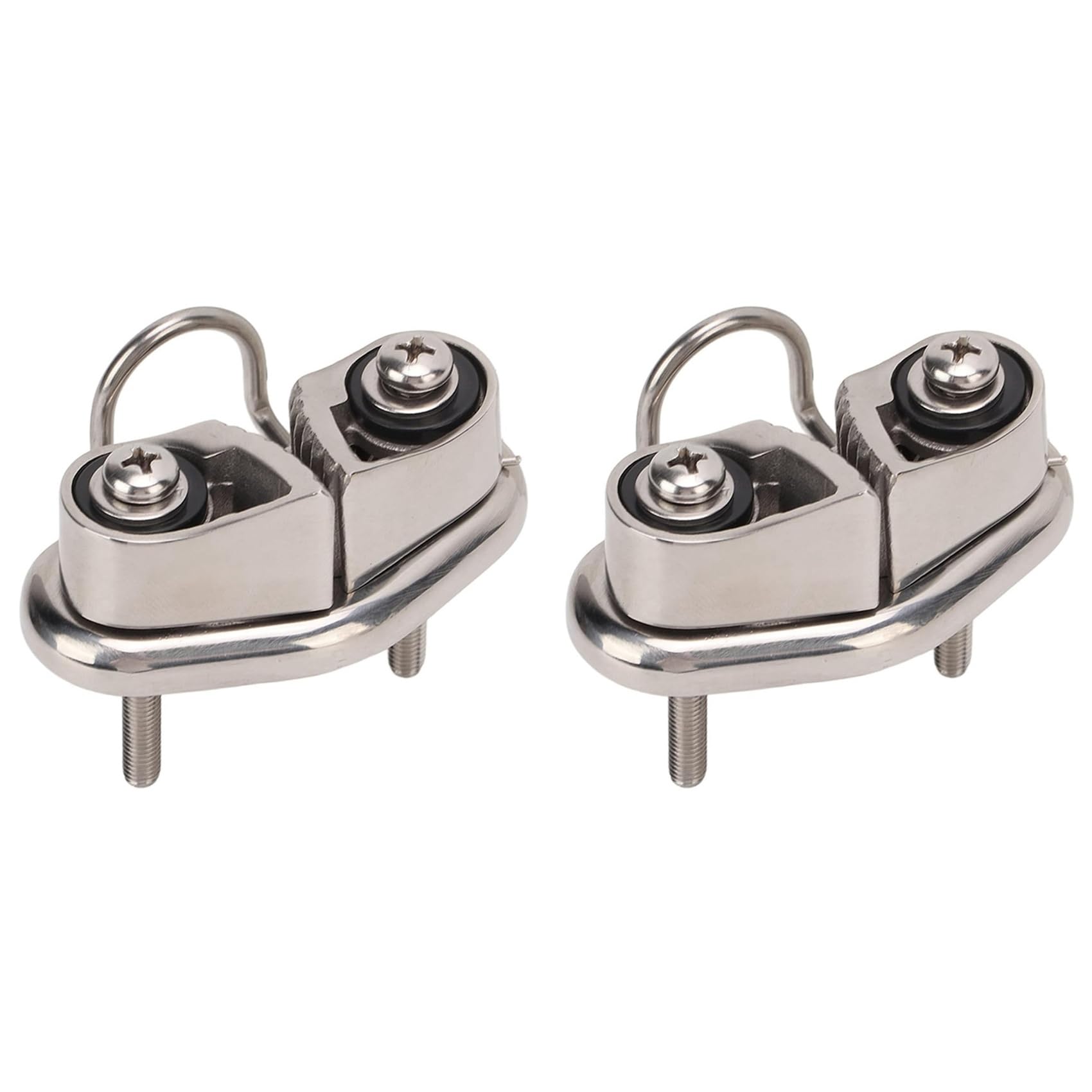 Ctrlzs 2X 316 Stainless Steel Boat Cam Cleat With Wire Leading Ring, Mirror Polished Sailboat Cleat For 10Mm Rope