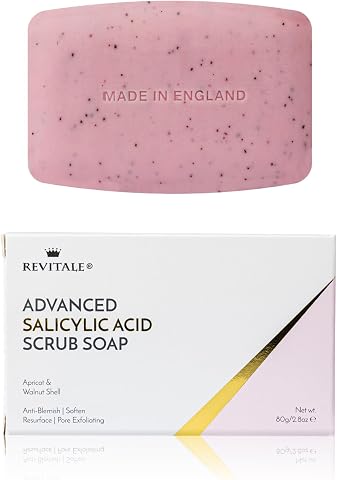 Revitale Jabón Exfoliante Avanzado con Ácido Salicílico BHA – Barra Exfoliante para Rostro y Cuerpo, Limpiador Profundo de Poros, Anti-Imperfecciones, Suavizante de Piel