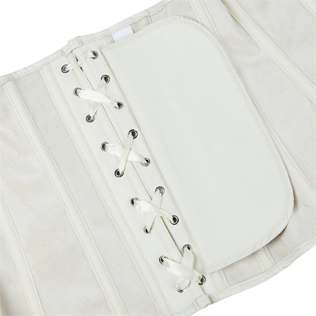 Corsets for Women Faux Leather Corset Top Steampunk Corsets Zipper Bustier Pirate Costume: Small White