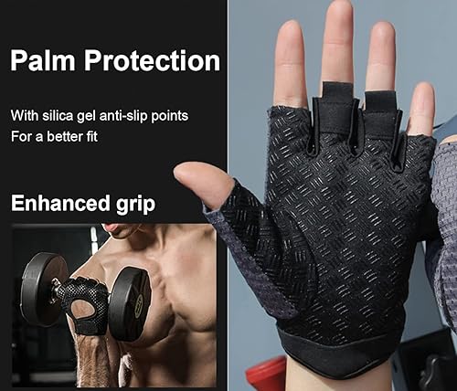 Miniatura 4 de Guantes de entrenamiento para mujeres y hombres, antideslizantes, transpirables, esenciales de gimnasio para mujer, para levantamiento de pesas,