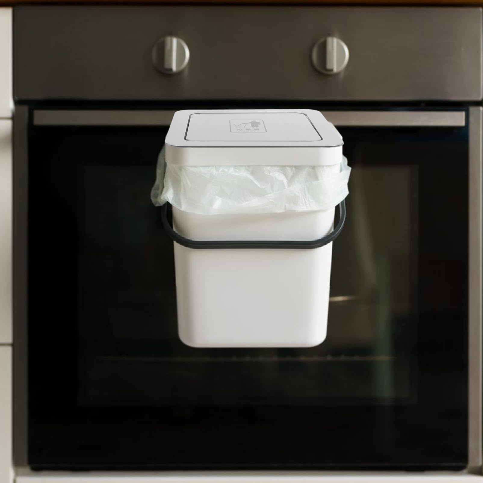 MAGICLULU Coperchio Incassato Per Pattumiera in Acciaio Resistente Copertura Per Bidone Della Spazzatura Da Cucina Design Ribalta Per Piano Di Lavoro