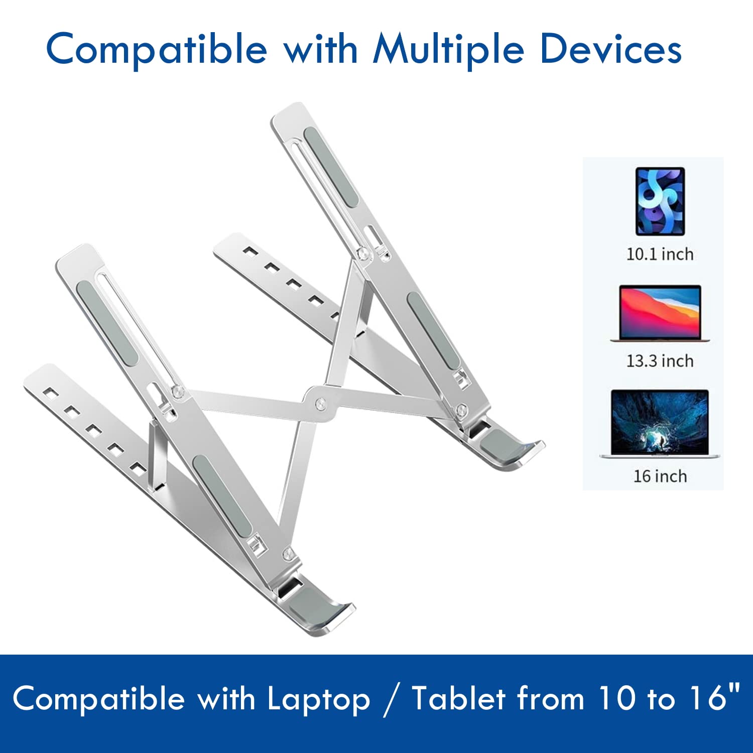 Soporte Plegable PORTATIL EWENT EW1266 10-/15.6-6POSICIONES Aluminio (Paquete de 5)